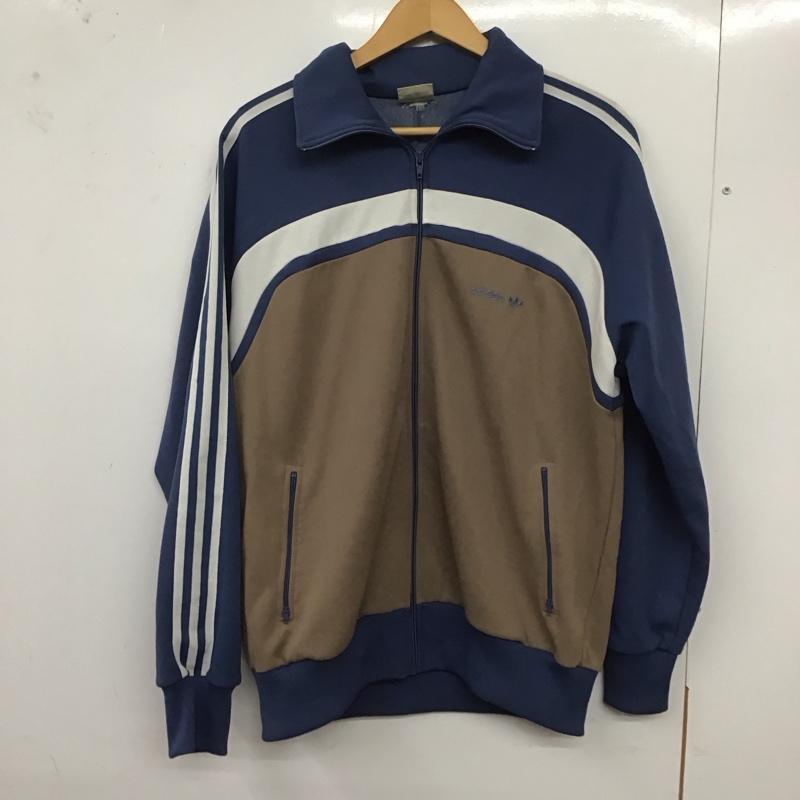 アディダス adidas ジャケット、上着 ジャケット、ブレザー ジップアップジャケット アウター 古着 ジャージ 70s L ロゴ、文字 水色 / ライトブルー /  メンズ USED 古着 中古 10129308