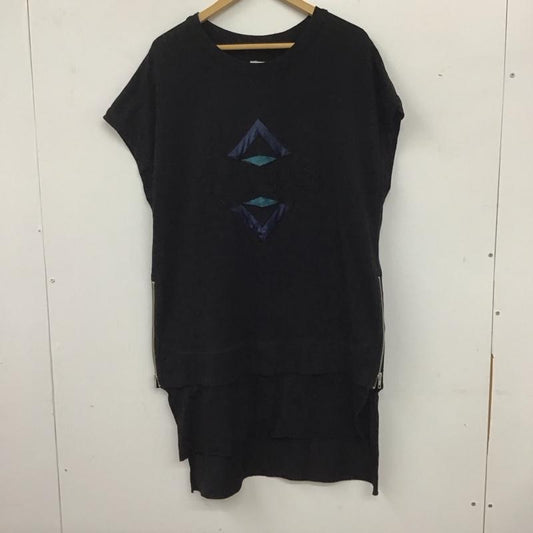 オキラク OKIRAKU チュニック 半袖 FREE 無地 黒 / ブラック /  レディース USED 古着 中古 10136659