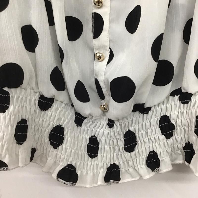 ロイヤルパーティー ROYAL PARTY シャツ、ブラウス 半袖 7212-421-8 ドットオフショルパフブラウス FREE ドット 白 / ホワイト / X 黒 / ブラック /  レディース USED 古着 中古 10146776