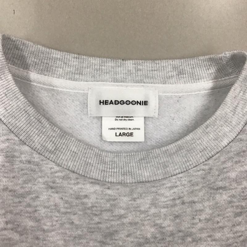 ヘッドグーニー HEADGOONIE トレーナー 長袖 長袖トレーナー スウェット クルーネック リブスウェットカットソー L 無地 灰 / グレー /  メンズ USED 古着 中古 10113173