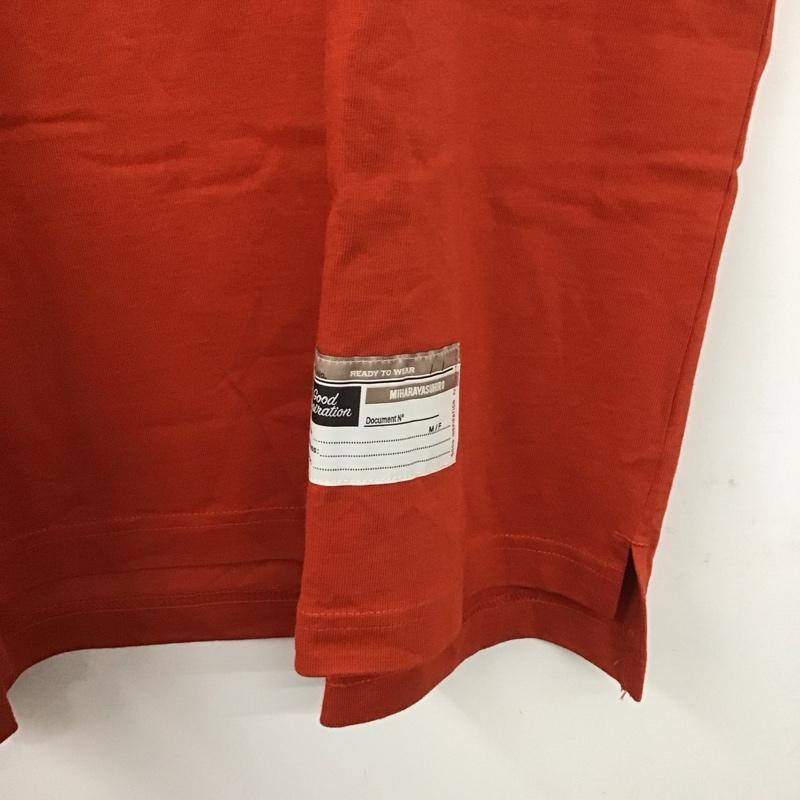 ジーユー GU Tシャツ 半袖 341-333500 ミハラヤスヒロ 21SS 別注ビッグTシャツ 5分袖 プリントTシャツ L ロゴ、文字 橙 / オレンジ /  メンズ USED 古着 中古 10140105