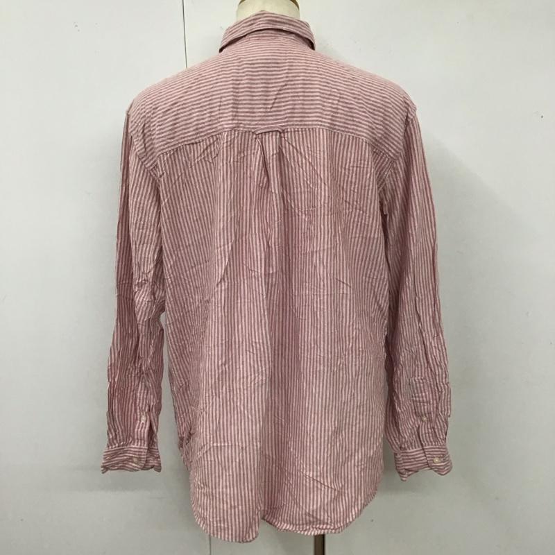 チャップス CHAPS シャツ、ブラウス 長袖 長袖シャツ カラーシャツ ポケットシャツ 長袖カットソー ストライプシャツ XL ストライプ 赤 / レッド /  メンズ USED 古着 中古 10118278