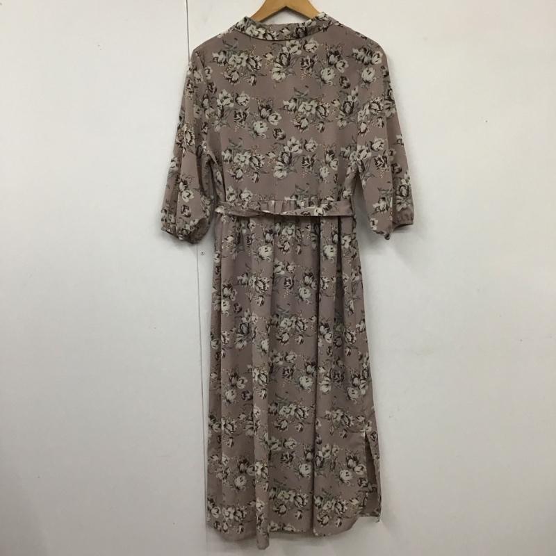 スプレイプレミアム SPRAYPREMIUM ワンピース ロングスカート 31783 オープンカラー 七分袖 前開き M 花柄 紫 / パープル /  レディース USED 古着 中古 10117745