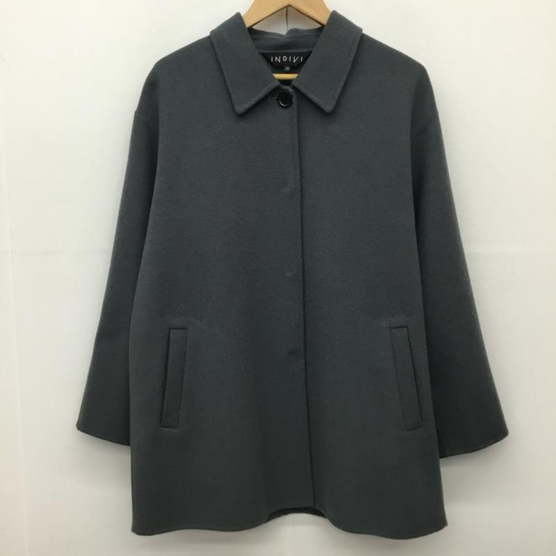 インディヴィ INDIVI コート コート一般 38 無地 ダークグレー / ダークグレー /  レディース USED 古着 中古 10142546