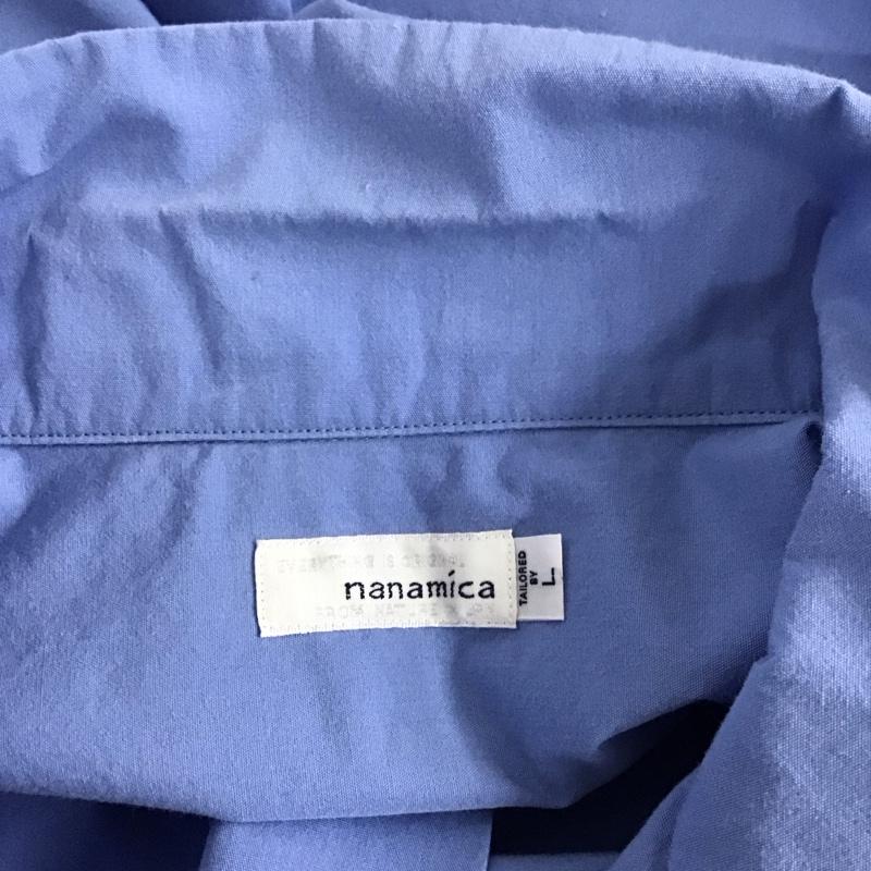 ナナミカ nanamica シャツ、ブラウス 半袖 半袖シャツ 無地シャツ ポケットシャツ L 無地 青 / ブルー /  メンズ USED 古着 中古 10125475