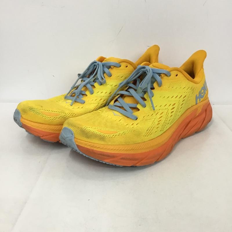 ホカオネオネ HOKA ONEONE スニーカー スニーカー 1119393 CLIFTON 8 27.5cm 27.5cm ロゴ、文字 黄 / イエロー / X 橙 / オレンジ /  メンズ USED 古着 中古 10151179