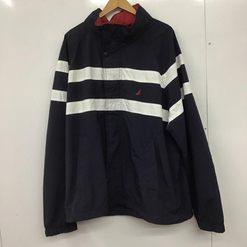 ノーティカ NAUTICA ジャケット、上着 ジャンパー、ブルゾン ジップアップジャケット ナイロンジャケット アウター ロゴ、文字 白 / ホワイト / X 紺 / ネイビー /  メンズ USED 古着 中古 10144960