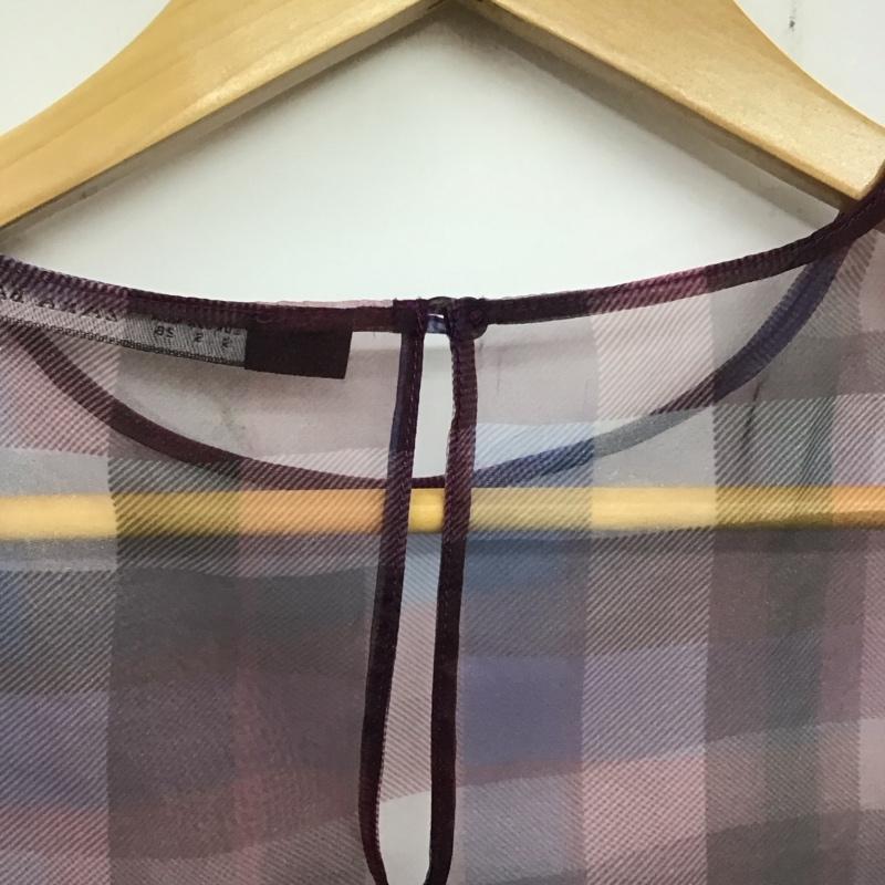 ザラベーシック ZARA BASIC カットソー 半袖 半袖カットソー クルーネックカットソー シースルーチェック S チェック マルチカラー / マルチカラー /  レディース USED 古着 中古 10136459