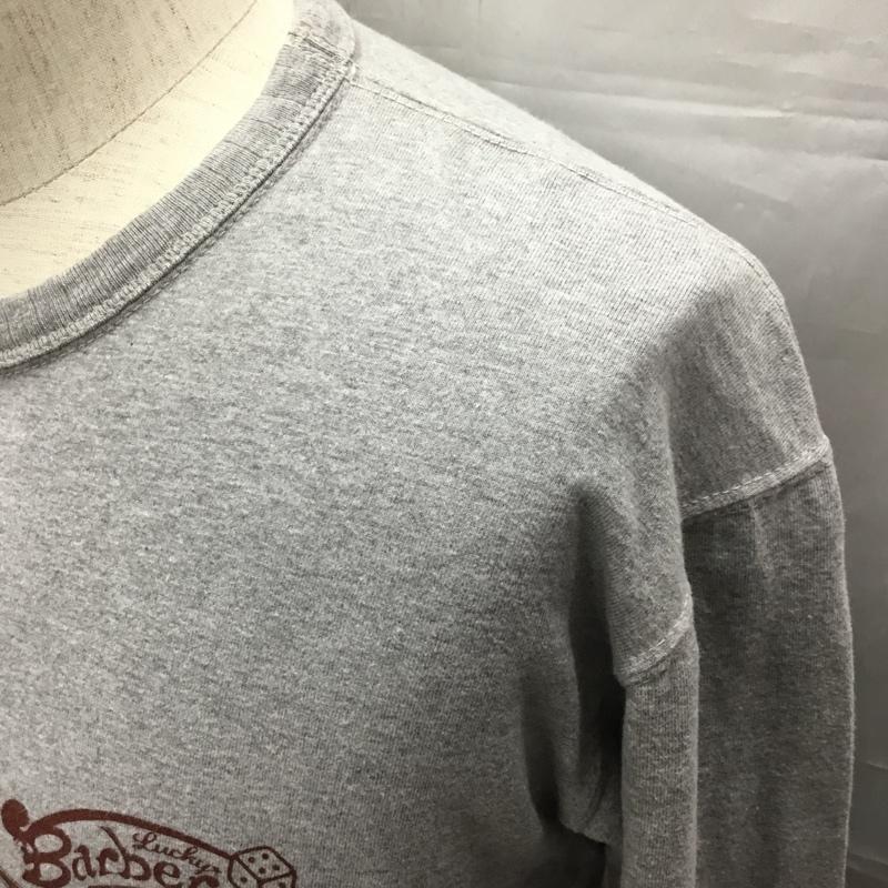 フラットヘッド The Flat Head Tシャツ 長袖 40 ロゴ、文字 X プリント 灰 / グレー /  メンズ USED 古着 中古 10109611