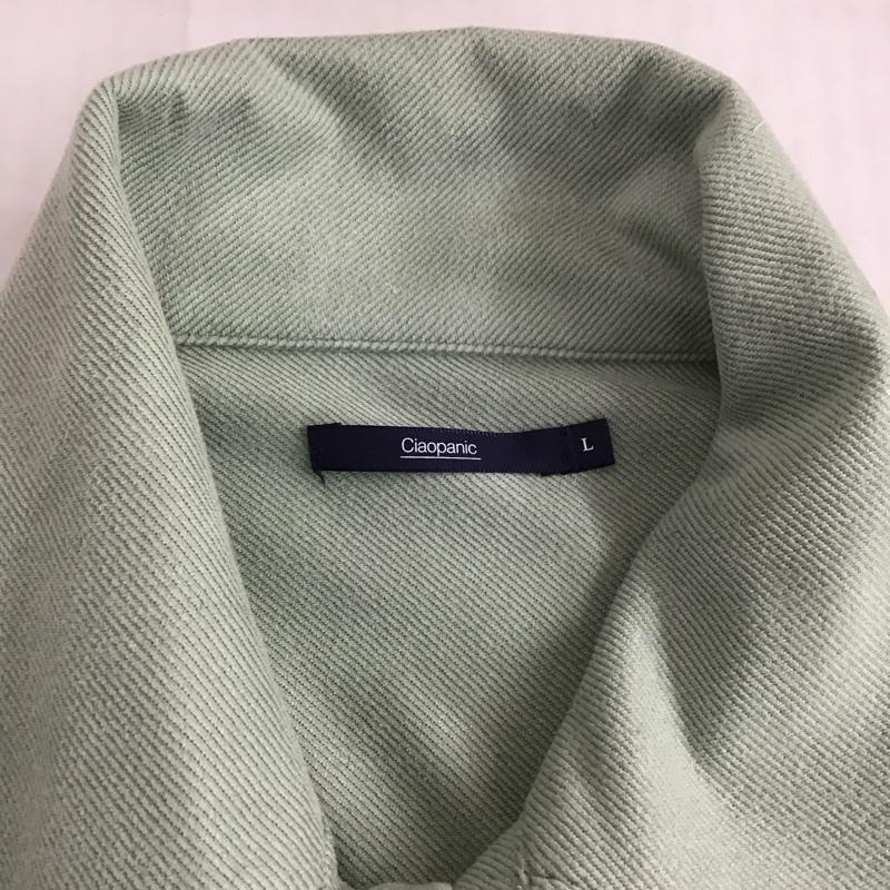 チャオパニック CIAOPANIC シャツ、ブラウス 長袖 長袖シャツジャケット カラーシャツ ポケットシャツ L 無地 緑 / グリーン /  メンズ USED 古着 中古 10112982