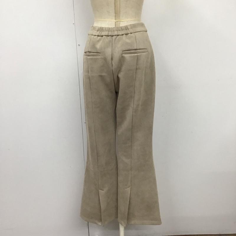 ムルーア MURUA パンツ スラックス 012060700101-02 バックスリットスウェードパンツ フレアパンツ センタータックパンツ FREE 無地 ベージュ / ベージュ /  レディース USED 古着 中古 10119446