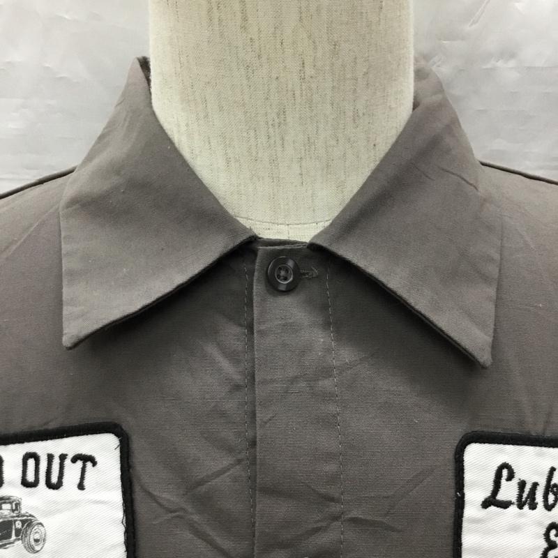 古着 USED シャツ、ブラウス 半袖 半袖シャツ カラーシャツ 半袖カットソー ボーリングシャツ XL ロゴ、文字 灰 / グレー /  メンズ USED 古着 中古 10122932