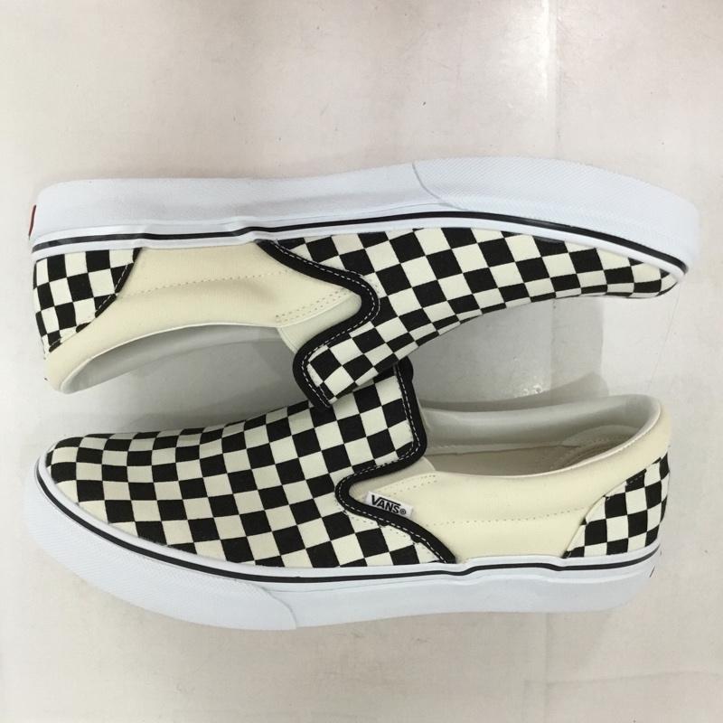 バンズ VANS スニーカー スニーカー V98CLA SLIP ON スニーカー 28cm 箱有 28.0cm チェック 白 / ホワイト / X 黒 / ブラック /  メンズ USED 古着 中古 10135541