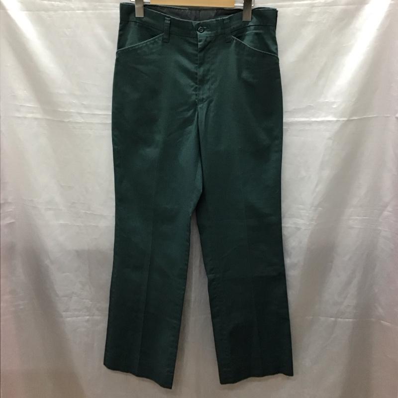 レッドキャップ RED KAP パンツ スラックス スラックスパンツ ワイドパンツ カジュアルパンツ センタータックパンツ 30インチ 無地 緑 / グリーン /  メンズ USED 古着 中古 10116293