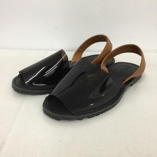 カミングアトラクションズ COMING ATTRACTIONS サンダル サンダル フラットサンダル 36 無地 黒 / ブラック /  レディース USED 古着 中古 10148829