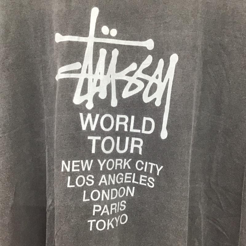 ステューシー STUSSY Tシャツ 半袖 半袖カットソー プリントTシャツ クルーネックカットソー L プリント 灰 / グレー /  メンズ USED 古着 中古 10132556