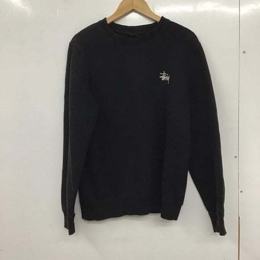 ステューシー STUSSY トレーナー 長袖 バックロゴ スウェット 裏起毛 S ロゴ、文字 黒 / ブラック /  メンズ USED 古着 中古 10133275