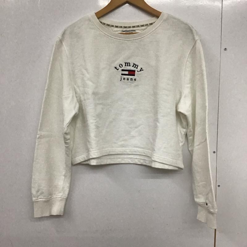 トミー ジーンズ TOMMY JEANS トレーナー 長袖 M ロゴ、文字 白 / ホワイト /  レディース USED 古着 中古 10133790