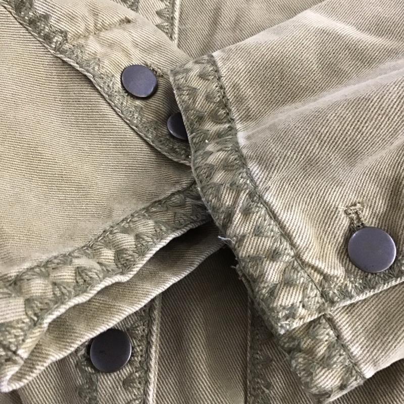 ザラ ZARA ジャケット、上着 ジャケット、ブレザー 4877/054/514 OVERSHIRT WITH TOPSTITCHING ステッチデザインジャケット L 無地 カーキ / カーキ /  レディース USED 古着 中古 10147187