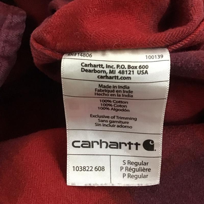 カーハート Carhartt シャツ、ブラウス 長袖 103822 608 チェックシャツ コットン S ロゴ、文字 赤 / レッド /  メンズ USED 古着 中古 10144706