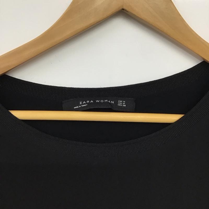 ザラウーマン ZARA WOMAN カットソー 半袖 M 無地 黒 / ブラック /  レディース USED 古着 中古 10150840
