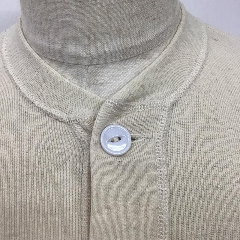 ミリタリー ミリタリー カットソー 長袖 長袖カットソー ヘンリーネックカットソー ミリタリーカットソー 古着 S 無地 ベージュ / ベージュ /  メンズ USED 古着 中古 10115950