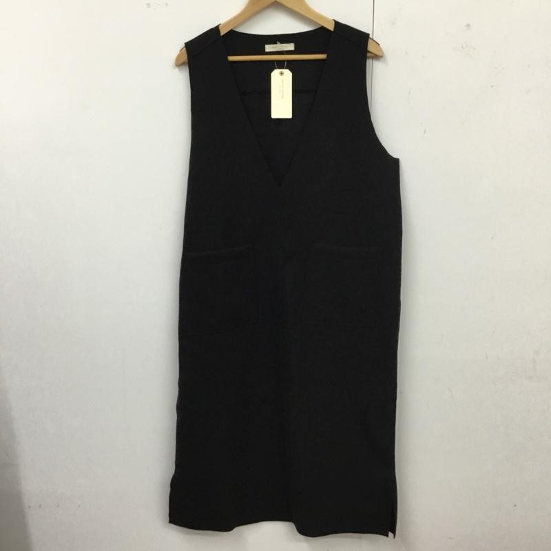 ショコラ フィネ ローブ chocol raffine robe ワンピース ロングスカート 6a07l0h0300 圧縮フェイクウールジャンスカ ロングスカート ノースリーブ FREE 無地 黒 / ブラック /  レディース USED 古着 中古 10119025