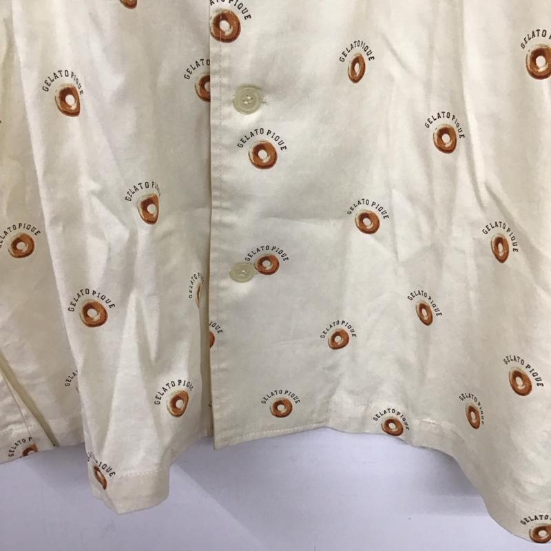 ジェラートピケオム GELATO PIQUE HOMME シャツ、ブラウス 半袖 半袖シャツ プリントシャツ ポケットシャツ ルームウェア L プリント ベージュ / ベージュ /  メンズ USED 古着 中古 10149587