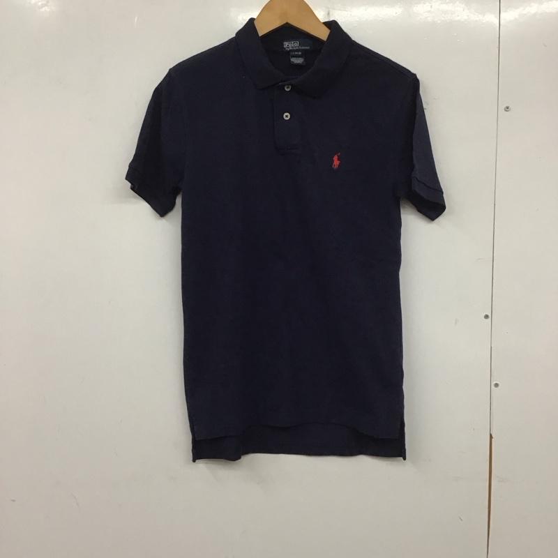 ポロバイラルフローレン Polo by RALPH LAUREN ポロシャツ 半袖 半袖ポロシャツ カラーシャツ 半袖カットソー L ロゴ、文字 紺 / ネイビー /  ボーイズ USED 古着 中古 10139314