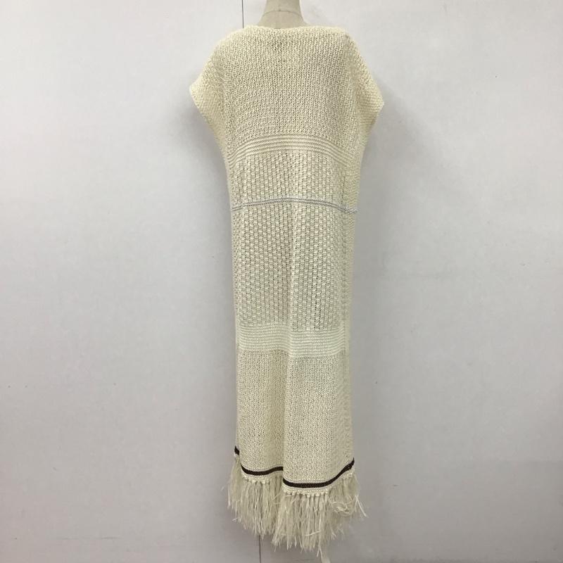 トゥデイフル TODAYFUL ワンピース ひざ丈スカート 12210507 Fringe Pattern Knitvest 38 無地 アイボリー / アイボリー /  レディース USED 古着 中古 10107343