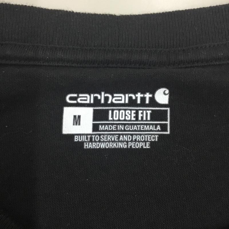 カーハート Carhartt Tシャツ 半袖 半袖カットソー プリントTシャツ クルーネックカットソー M ロゴ、文字 黒 / ブラック /  メンズ USED 古着 中古 10118645