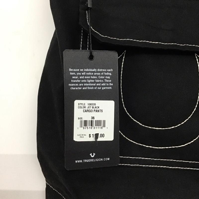 トゥルーレリジョン TRUE RELIGION パンツ ワークパンツ、ペインターパンツ ワイドパンツ カジュアルパンツ ワークパンツ カーゴパンツ 36 無地 黒 / ブラック /  メンズ USED 古着 中古 10142427
