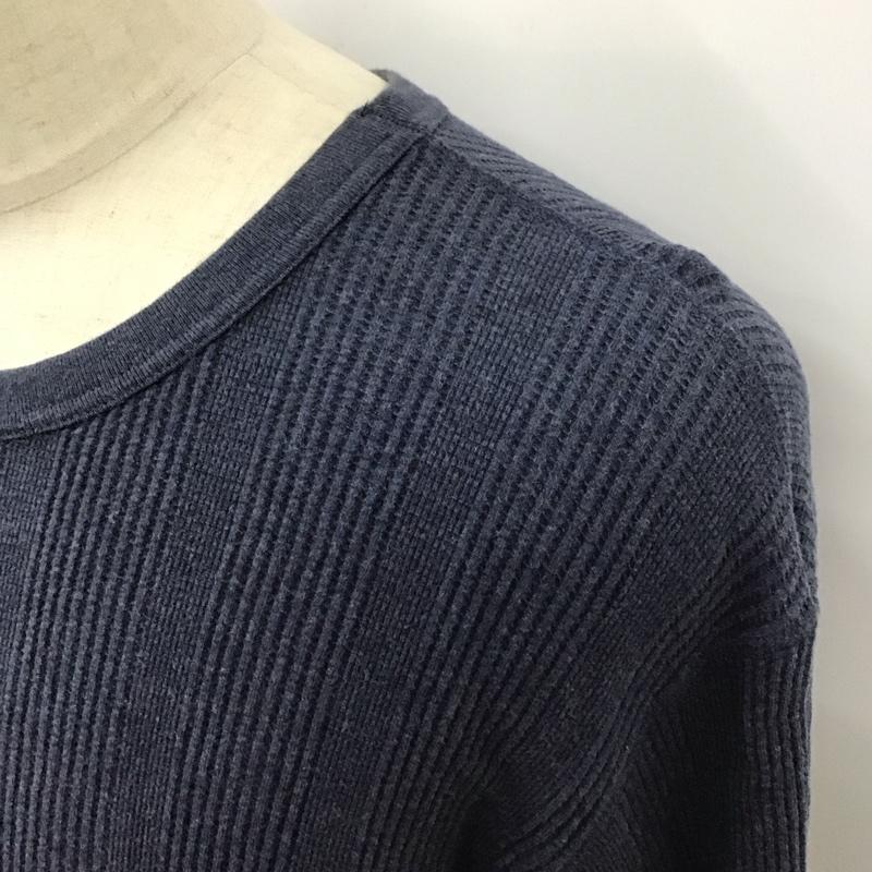 グリーンレーベルリラクシング green label relaxing カットソー 七分袖 3217-199-4649 リブ クルーネック M  紺 / ネイビー /  メンズ USED 古着 中古 10118337