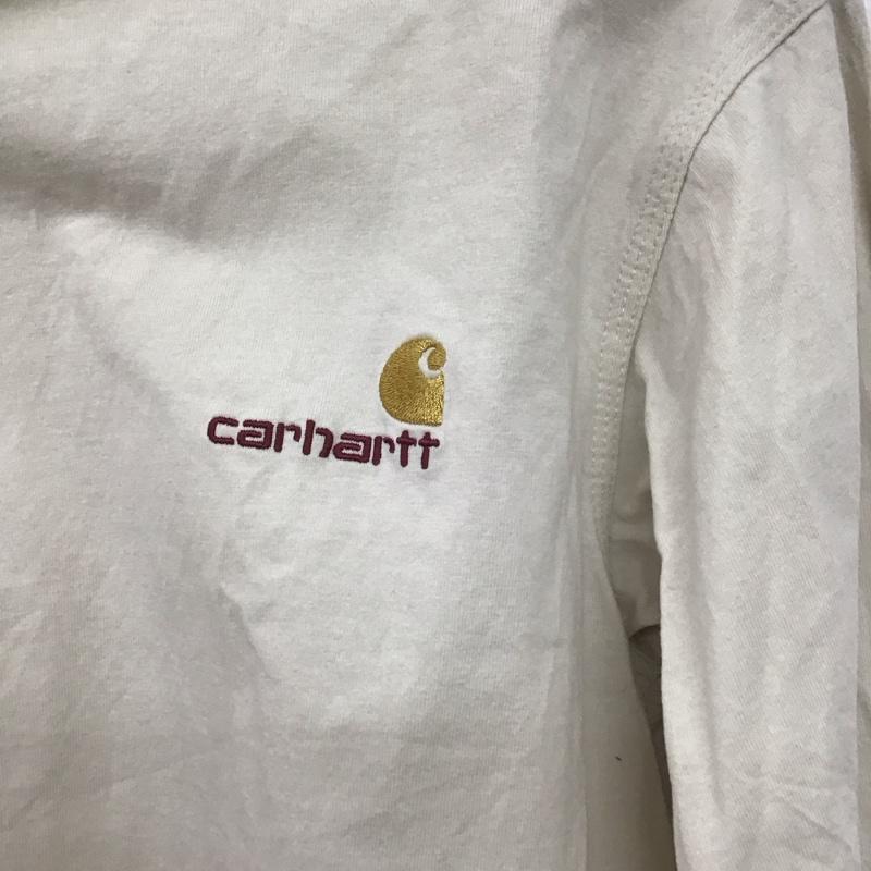 カーハート Carhartt カットソー 長袖 長袖カットソー クルーネックカットソー プリントカットソー XS ロゴ、文字 ベージュ / ベージュ /  メンズ USED 古着 中古 10147012