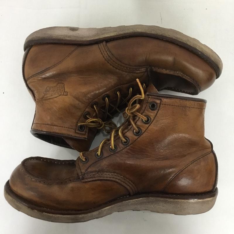 レッドウィング RED WING ブーツ ショートブーツ 875 6インチ クラシックモック レザー 27cm USA9E 27.0cm ロゴ、文字 茶 / ブラウン /  メンズ USED 古着 中古 10124609