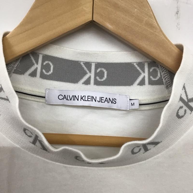 カルヴァン クライン ジーンズ Calvin Klein Jeans カットソー 長袖 長袖カットソー プリントカットソー M ロゴ、文字 白 / ホワイト /  メンズ USED 古着 中古 10139875
