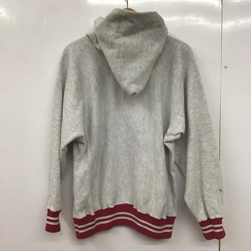 チャンピオン Champion パーカー 長袖 長袖パーカー プルオーバーパーカー スウェット L ロゴ、文字 灰 / グレー /  メンズ USED 古着 中古 10149018