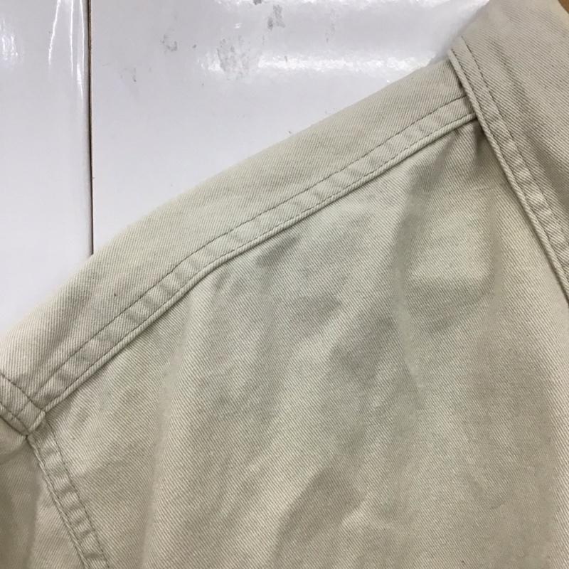 エディーバウアー Eddie Bauer シャツ、ブラウス 半袖 半袖シャツ 無地シャツ ポケットシャツ 90s 白タグ L 無地 ベージュ / ベージュ /  メンズ USED 古着 中古 10134698