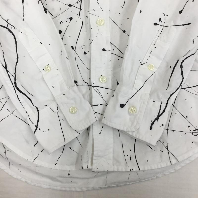 ラルフローレン RALPHLAUREN シャツ、ブラウス 長袖 4 総柄 白 / ホワイト / X 黒 / ブラック /  メンズ USED 古着 中古 10144854