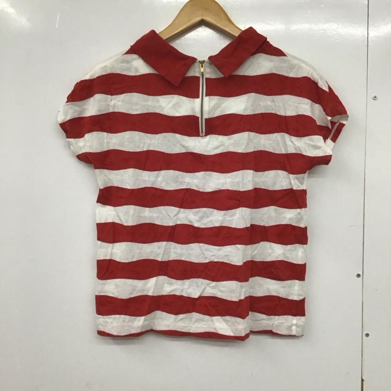 フレッドペリー FRED PERRY カットソー 半袖 ボーダー ボーダー柄 白 / ホワイト / X 赤 / レッド /  レディース USED 古着 中古 10133838