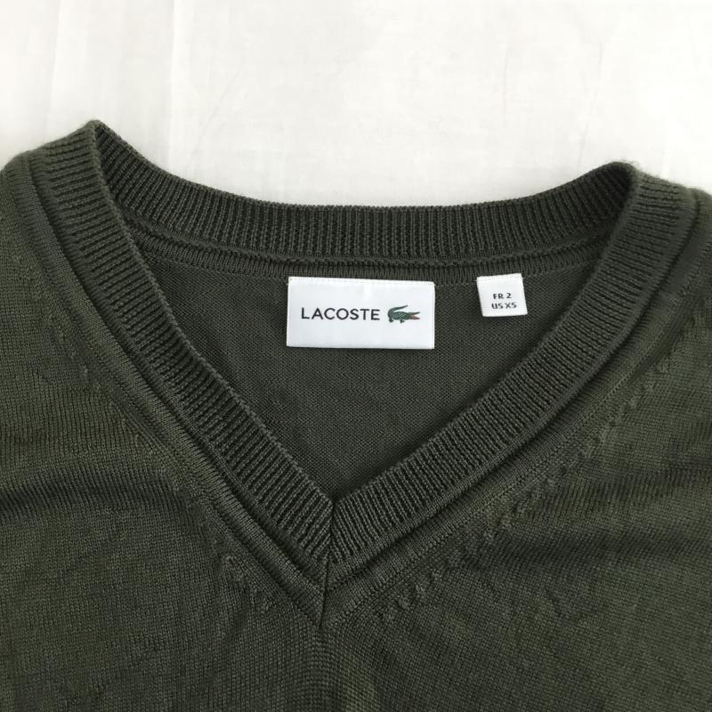 ラコステ LACOSTE カットソー 長袖 XS ロゴ、文字 緑 / グリーン /  メンズ USED 古着 中古 10136783