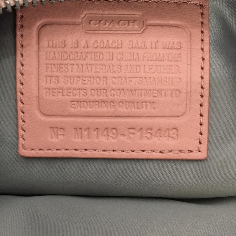 コーチ COACH ハンドバッグ ハンドバッグ F15443 アシュレイ シグネチャー サテンサッチェル ロゴ、文字 桃 / ピンク /  レディース USED 古着 中古 10145199