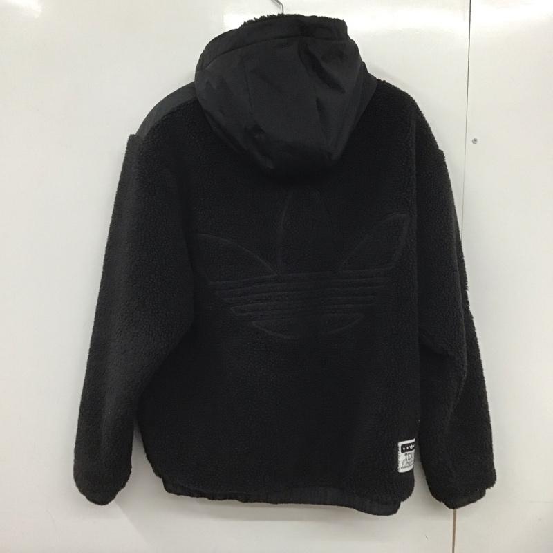 アディダス adidas ジャケット、上着 ジャケット、ブレザー a6a001 ポリエステルジャケット ジップアップジャケット スタンドカラー XL ロゴ、文字 黒 / ブラック /  メンズ USED 古着 中古 10132833