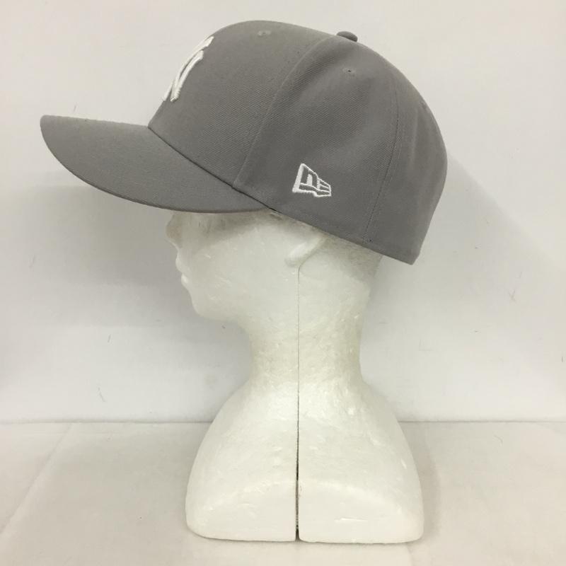 ニューエラ NEW ERA 帽子 キャップ NY ニューヨークヤンキース 59FIFTY 61.5cm ロゴ、文字 灰 / グレー /  メンズ USED 古着 中古 10140496