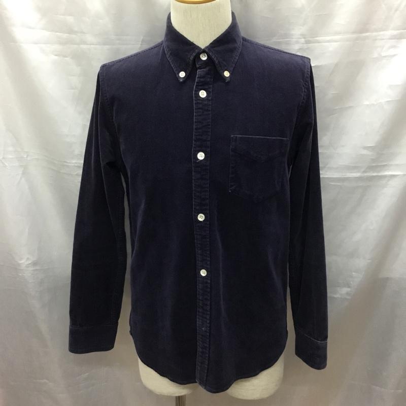 ガイジンメイド GAIJIN MADE シャツ、ブラウス 長袖 長袖シャツ カラーシャツ ポケットシャツ 長袖カットソー コーデュロイシャツ M 無地 紺 / ネイビー /  メンズ USED 古着 中古 10117526