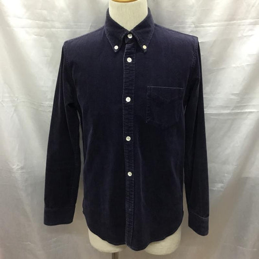 ガイジンメイド GAIJIN MADE シャツ、ブラウス 長袖 長袖シャツ カラーシャツ ポケットシャツ 長袖カットソー コーデュロイシャツ M 無地 紺 / ネイビー /  メンズ USED 古着 中古 10117526