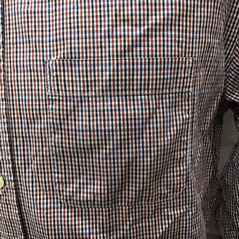 グローバルワーク GLOBAL WORK シャツ、ブラウス 長袖 GW021188SB ボタンダウン L チェック 白 / ホワイト / X 赤 / レッド / X 紺 / ネイビー /  メンズ USED 古着 中古 10116838