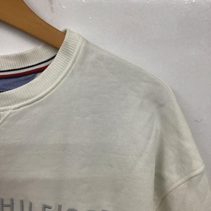 トミーヒルフィガー TOMMY HILFIGER トレーナー 長袖 L ロゴ、文字 X 刺繍 白 / ホワイト /  メンズ USED 古着 中古 10138206