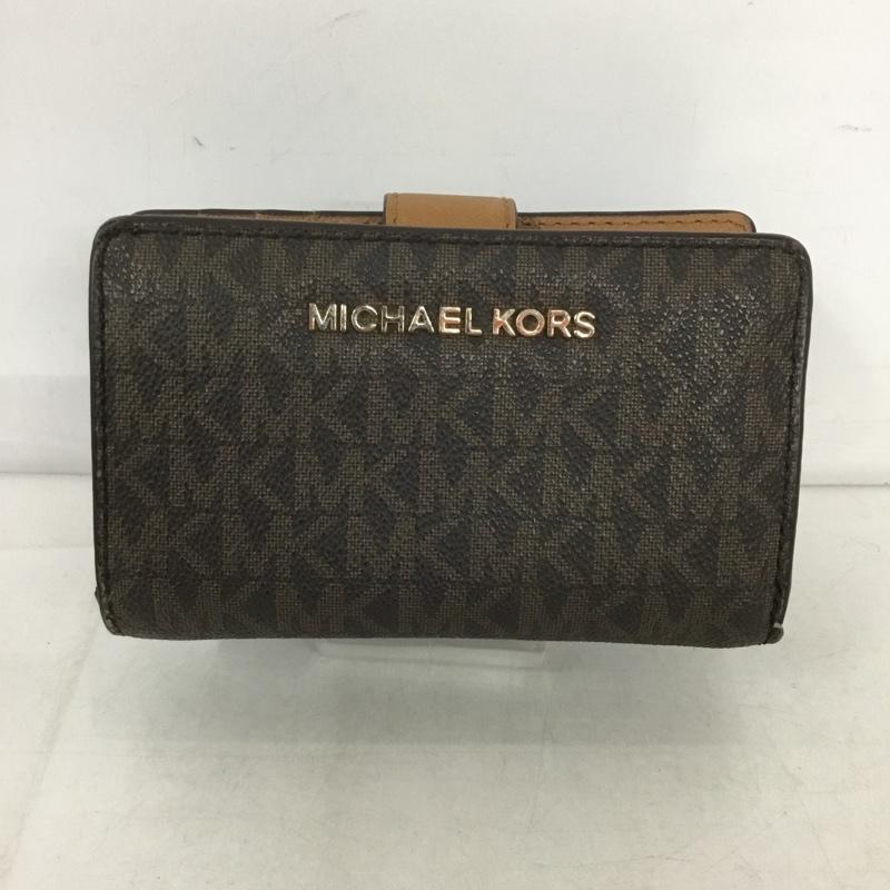 マイケルコース MICHAEL KORS 財布 二つ折り 35F8GTVF2B L字ファスナー ロゴ、文字 茶 / ブラウン /  レディース USED 古着 中古 10136341