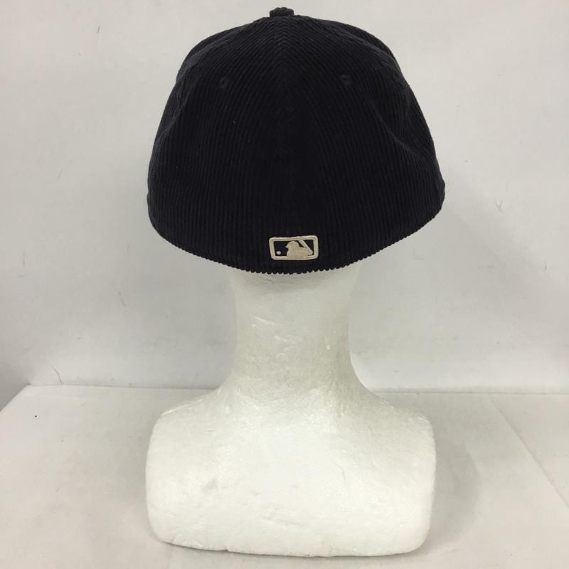 ニューエラ NEW ERA 帽子 キャップ NY コーデュロイ 59FIFTY MLB 59.6cm ロゴ、文字 紺 / ネイビー /  メンズ USED 古着 中古 10124616
